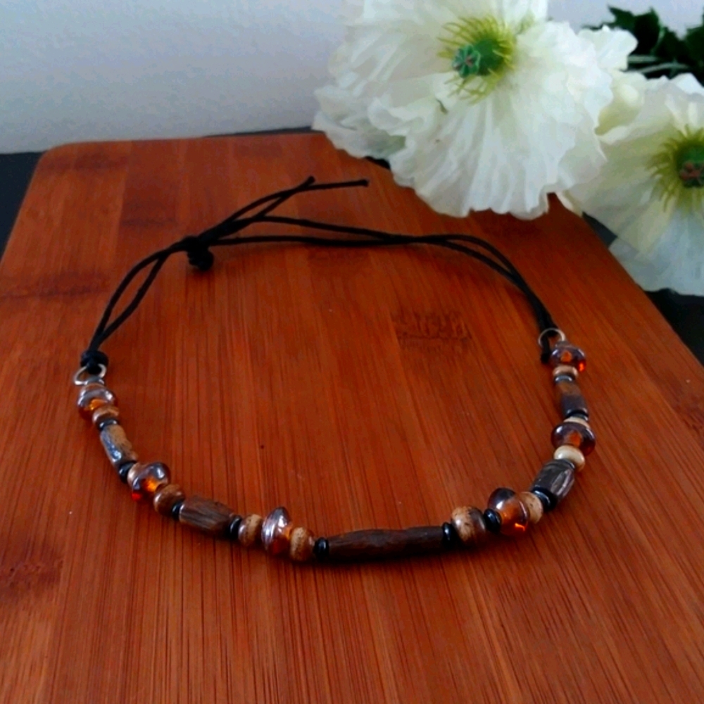 1PC Beautiful African Glass Bead Choker Necklace - Picture 8 of 9
